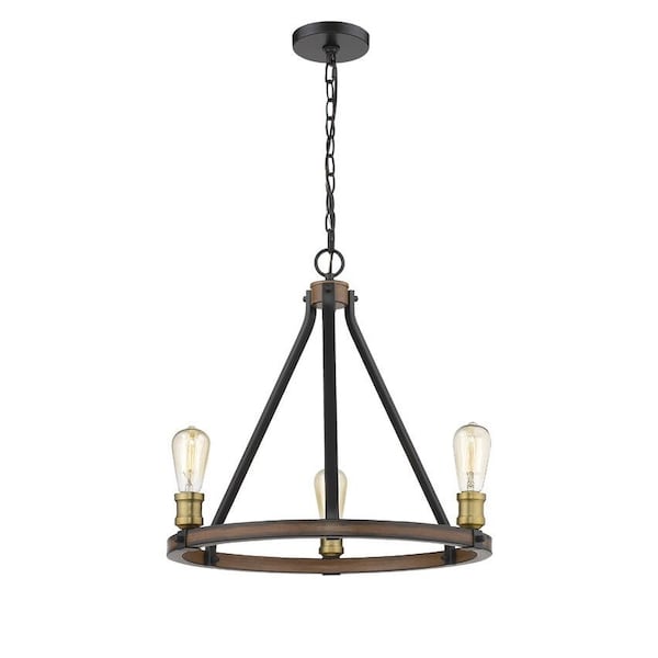 Z-Lite Kirkland 3 Light Chandelier, Rustic Mahogany 472-3RM - main